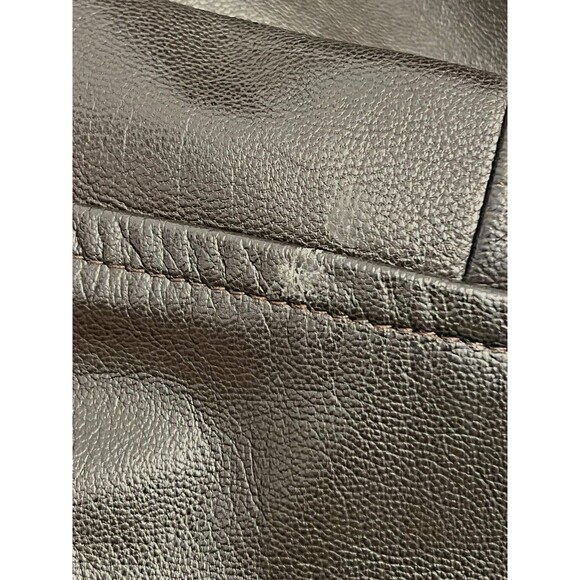 Vtg LL BEAN Goatskin Leather A2 Bomber Jacket Men's L Tall Brown Flight Coat USA - Picture 14 of 14